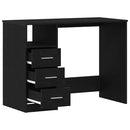 skrivebord m. skuffer 102x50x76 cm konstrueret træ sort egetræ