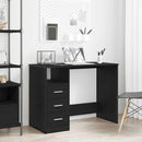 skrivebord m. skuffer 102x50x76 cm konstrueret træ sort egetræ
