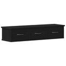 vægskab 88x26x18,5 cm konstrueret træ sort egetræsfarve