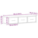 vægskab 88x26x18,5 cm konstrueret træ sort egetræsfarve