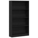 bogreol 4 hylder 80x24x143 cm konstrueret træ sort egetræsfarve