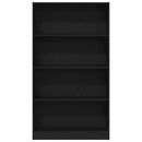 bogreol 4 hylder 80x24x143 cm konstrueret træ sort egetræsfarve