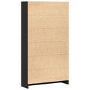 bogreol 4 hylder 80x24x143 cm konstrueret træ sort egetræsfarve