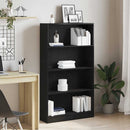 bogreol 4 hylder 80x24x143 cm konstrueret træ sort egetræsfarve