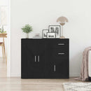 skænk sort egetræ 91x29,5x75 cm konstrueret træ