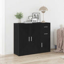 skænk sort egetræ 91x29,5x75 cm konstrueret træ