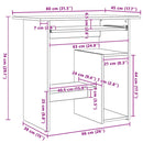 skrivebord 80 x 45 x 74 cm konstrueret træ sort egetræsfarve