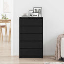 kommode 60x36x103 cm konstrueret træ sort egetræsfarve