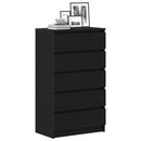 kommode 60x36x103 cm konstrueret træ sort egetræsfarve