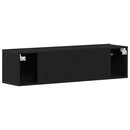 tv-bord 120x30x30,5 cm konstrueret træ sort egetræsfarve