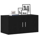 vægskab 80x39x40 cm konstrueret træ sort egetræsfarve