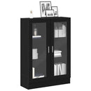 bogskab 82,5x30,5x115 cm konstrueret træ sort egetræsfarve