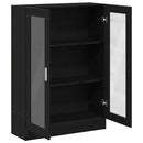 bogskab 82,5x30,5x115 cm konstrueret træ sort egetræsfarve