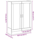 bogskab 82,5x30,5x115 cm konstrueret træ sort egetræsfarve