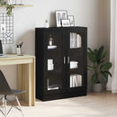 bogskab 82,5x30,5x115 cm konstrueret træ sort egetræsfarve