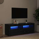 tv-bord med LED-lys 120x35x40 cm konstrueret træ sort egetræ