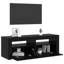 tv-bord med LED-lys 120x35x40 cm konstrueret træ sort egetræ