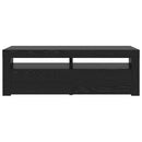 tv-bord med LED-lys 120x35x40 cm konstrueret træ sort egetræ