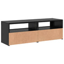 tv-bord med LED-lys 120x35x40 cm konstrueret træ sort egetræ