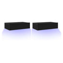 TV-skabe med LED-lys 2 stk. sort eg 60x35x15,5 cm