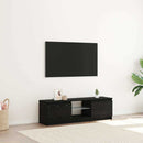 tv-bord med LED-lys 120x30x36 cm konstrueret træ sort egetræ