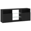 tv-bord med LED-lys 120x30x50 cm konstrueret træ sort egetræ