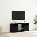 tv-bord med LED-lys 120x30x50 cm konstrueret træ sort egetræ