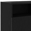 tv-bord med LED-lys 120x30x50 cm konstrueret træ sort egetræ