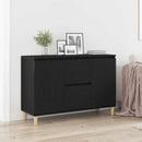 Sideboard med skuffe Sort 102 x 35 x 60 cm Konstrueret træ