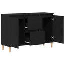 Sideboard med skuffe Sort 102 x 35 x 60 cm Konstrueret træ