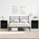 Natbord med skuffe 2 pcs Sort eg 50 x 32 x 60cm Konstrueret træ
