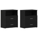 Natbord med skuffe 2 pcs Sort eg 50 x 32 x 60cm Konstrueret træ