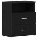 Natbord med skuffe 2 pcs Sort eg 50 x 32 x 60cm Konstrueret træ