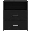 Natbord med skuffe 2 pcs Sort eg 50 x 32 x 60cm Konstrueret træ