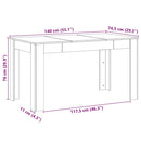 Spisebord Sort eg 140 x 74,5 x 76 cm Konstrueret træ