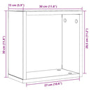 væghylder 2 stk. 30x15x30 cm kubeformet konstrueret træ sort eg