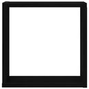 væghylder 6 stk. 30x15x30 cm kubeformet konstrueret træ sort eg