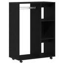 garderobe sort egetræ 80x40x110 cm konstrueret træ