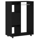 garderobe sort egetræ 80x40x110 cm konstrueret træ