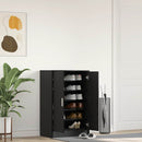 skoskab 60x35x92 cm konstrueret træ sort egetræ