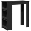 barbord med opbevaringsstativ 102x50x103,5 cm sort egetræsfarve