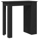 barbord med opbevaringsstativ 102x50x103,5 cm sort egetræsfarve