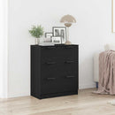 Sideboard med skuffe Sort eg 60 x 30 x 70 cm Konstrueret træ