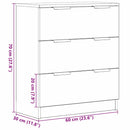 Sideboard med skuffe Sort eg 60 x 30 x 70 cm Konstrueret træ