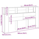 Hovedgærde Skab Sort eg 180 x 18,5 x 102,5 cm Konstrueret træ