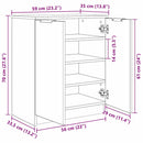 Sko skab med hylde Sort eg 59 x 35 x 70 cm Konstrueret træ