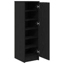 Sko skab med hylde Sort eg 29,5 x 35 x 101 cm Konstrueret træ