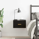Vægmonteret natbord Sort eg 35 x 35 x 20 cm Konstrueret træ