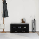 skobænk sort egetræ 100x35x45 cm konstrueret træ
