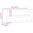 skobænk sort egetræ 100x35x45 cm konstrueret træ